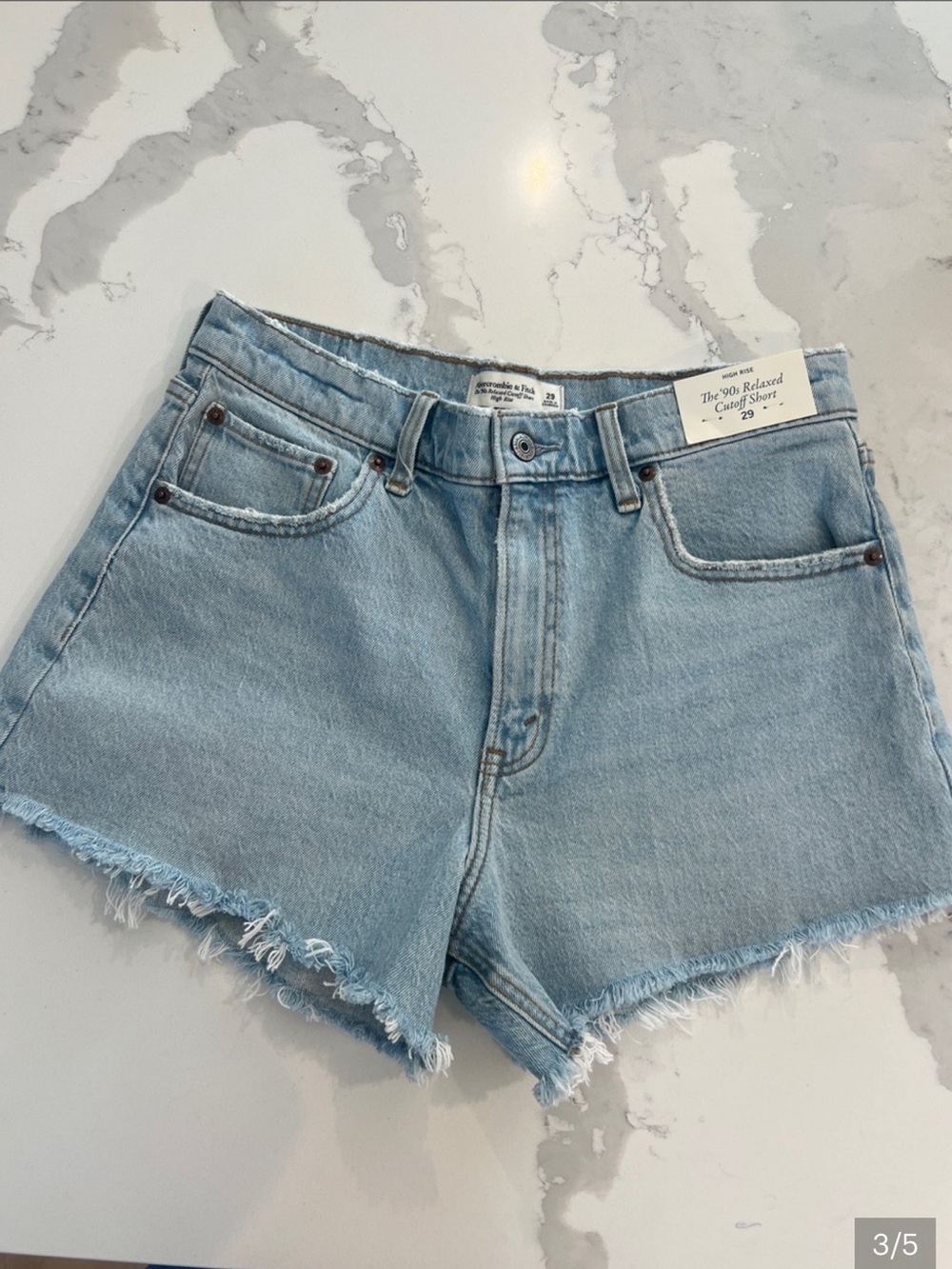 Abercrombie & Fitch Light Wash 90s Jean Shorts